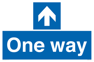 One way with up directional arrow